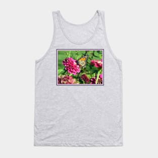 Monarch Butterfly on Zinnia Tank Top